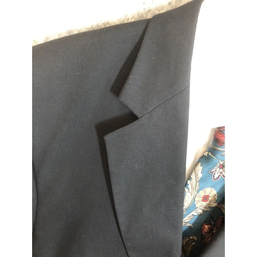 Jos A Bank Signature Blazer Mens 44R Blue Cotton Blend Suit Coat Jacket Classic